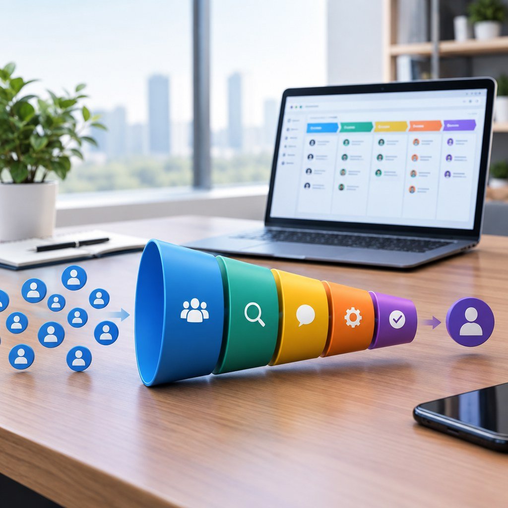 CRM lead management system showing a structured sales pipeline